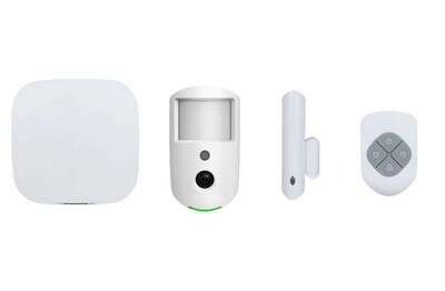 Kit : centrale WIFI RJ45 GSM 4G + PIR CAM + contact + téléc. 