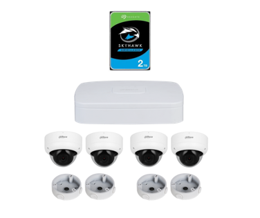 Pack NVR 4 voies + dome 2MP