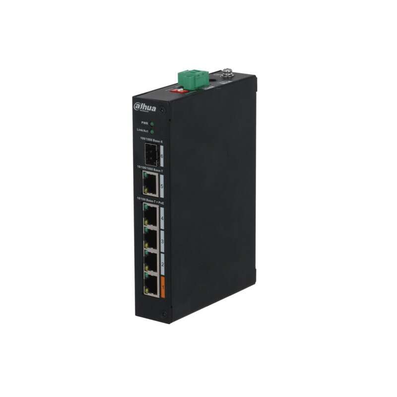 Switch 4 Ports PoE 2.0 10/100Mbps + uplink 1 x RJ45 et 1 x SFP Gbit - industriel