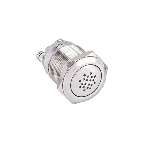 Buzzer acier inox diamètre 19 mm 12V