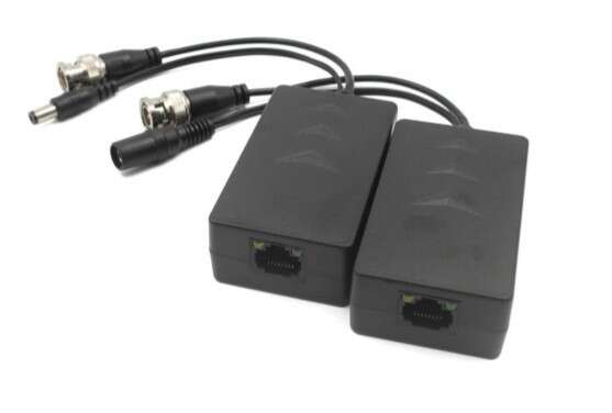 Paire de Balun BNC + Alim sur RJ45, compatible HD-CVI 720 et