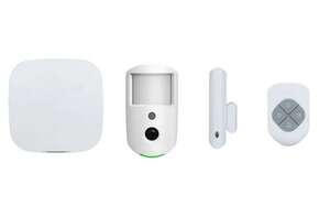Visuel du produit Kit : centrale WIFI RJ45 GSM 4G + PIR CAM + contact + téléc. 