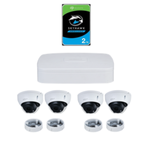 Pack NVR 4 voies + dome 2MP