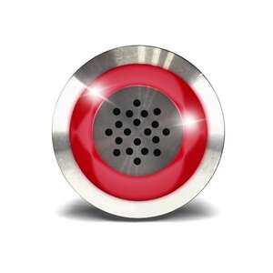 Buzzer acier inox d19mm halo lumineux rouge