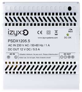 Visuel du produit Alimentation rail DIN 5m 12V DC IZYX