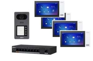 Kit interphonie 4 portes IP PoE DAHUA